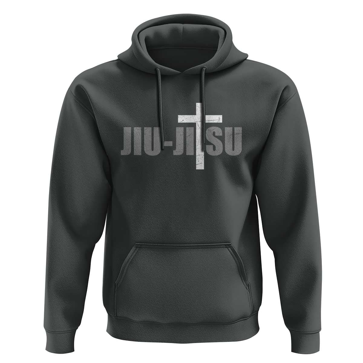 Jiu Jitsu Christian Cross Hoodie Retro Vintage Minimal Religious Faith