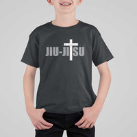 Jiu Jitsu Christian Cross T Shirt For Kid Retro Vintage Minimal Religious Faith