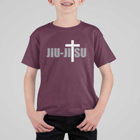 Jiu Jitsu Christian Cross T Shirt For Kid Retro Vintage Minimal Religious Faith