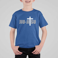 Jiu Jitsu Christian Cross T Shirt For Kid Retro Vintage Minimal Religious Faith