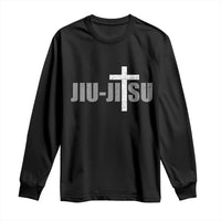 Jiu Jitsu Christian Cross Long Sleeve Shirt Retro Vintage Minimal Religious Faith
