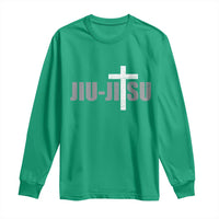 Jiu Jitsu Christian Cross Long Sleeve Shirt Retro Vintage Minimal Religious Faith