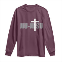 Jiu Jitsu Christian Cross Long Sleeve Shirt Retro Vintage Minimal Religious Faith