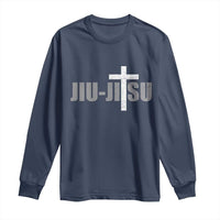 Jiu Jitsu Christian Cross Long Sleeve Shirt Retro Vintage Minimal Religious Faith