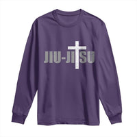 Jiu Jitsu Christian Cross Long Sleeve Shirt Retro Vintage Minimal Religious Faith