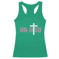 Jiu Jitsu Christian Cross Racerback Tank Top Retro Vintage Minimal Religious Faith