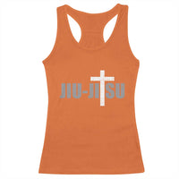 Jiu Jitsu Christian Cross Racerback Tank Top Retro Vintage Minimal Religious Faith