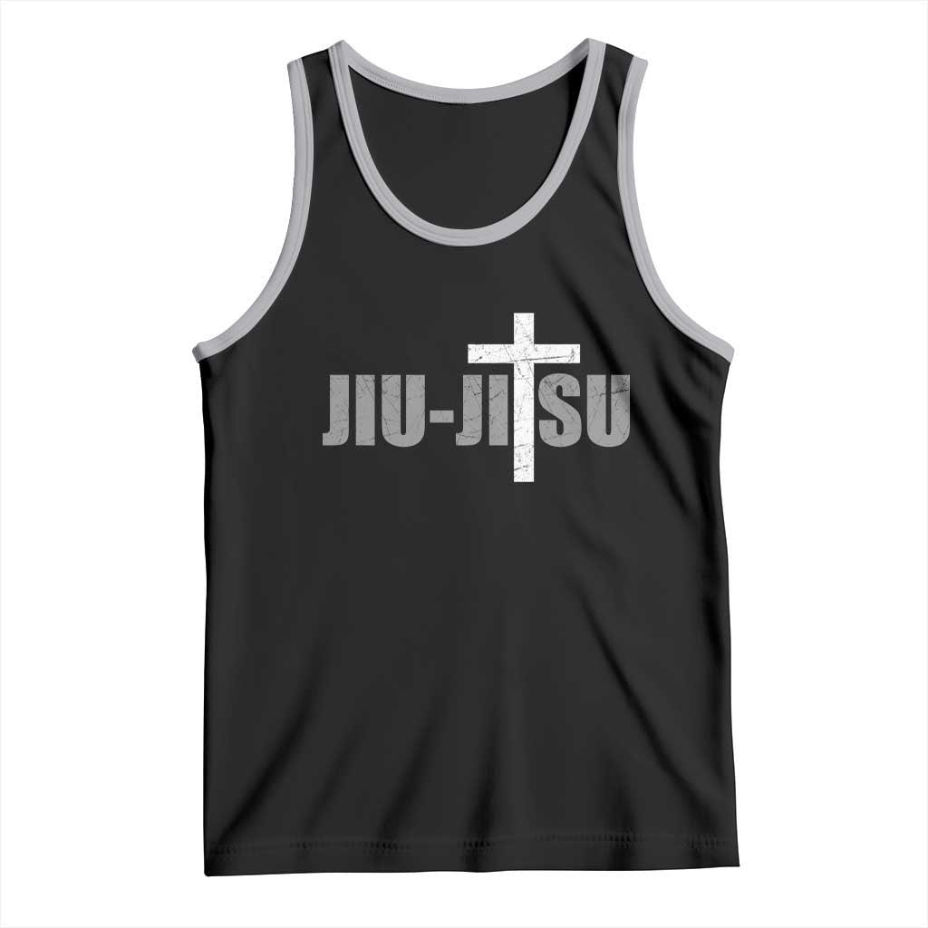 Jiu Jitsu Christian Cross Tank Top Retro Vintage Minimal Religious Faith