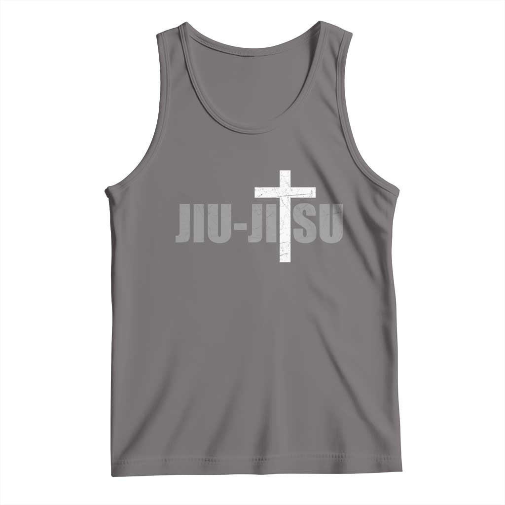Jiu Jitsu Christian Cross Tank Top Retro Vintage Minimal Religious Faith