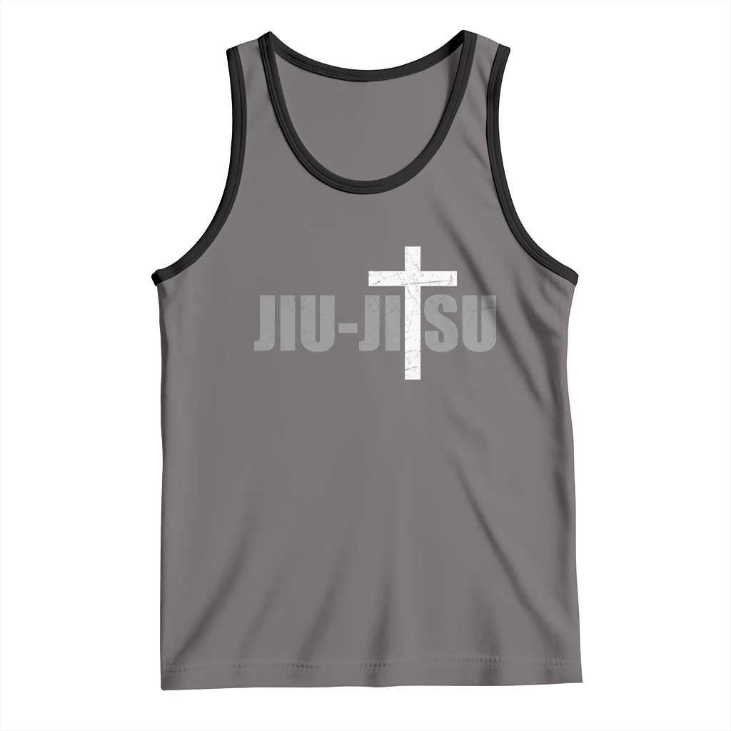 Jiu Jitsu Christian Cross Tank Top Retro Vintage Minimal Religious Faith