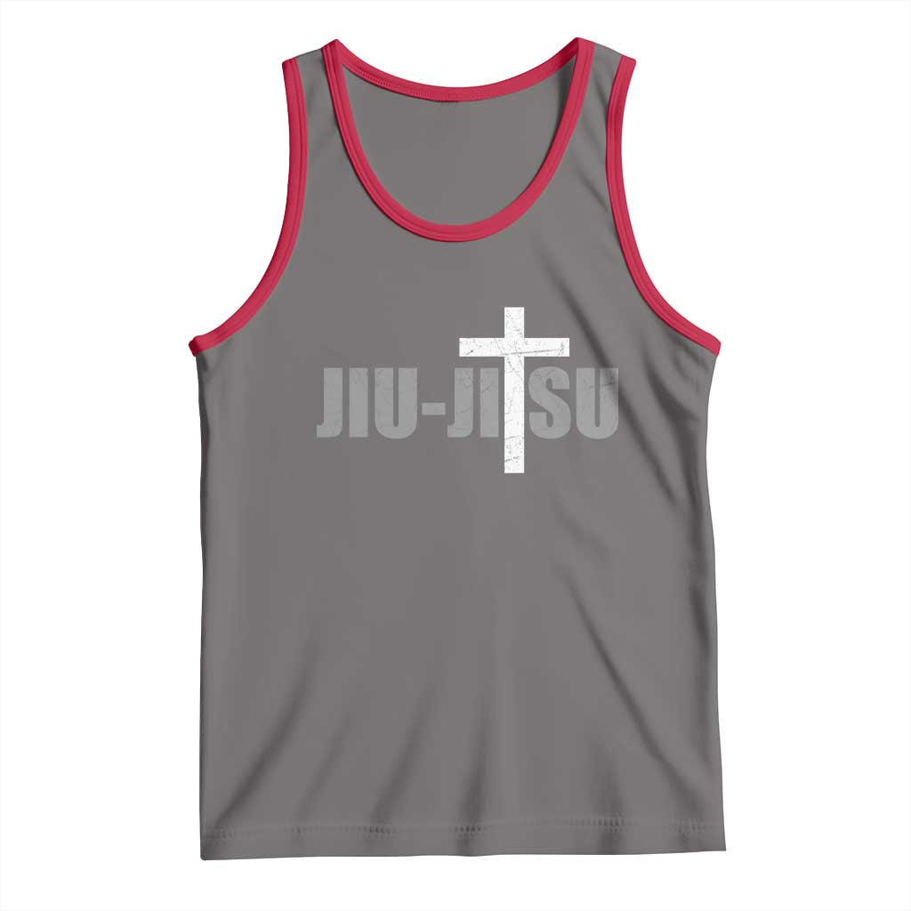 Jiu Jitsu Christian Cross Tank Top Retro Vintage Minimal Religious Faith