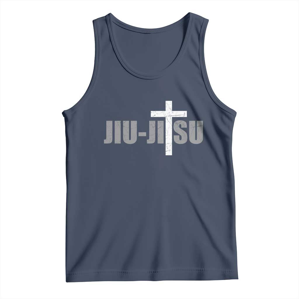 Jiu Jitsu Christian Cross Tank Top Retro Vintage Minimal Religious Faith