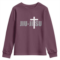 Jiu Jitsu Christian Cross Youth Sweatshirt Retro Vintage Minimal Religious Faith