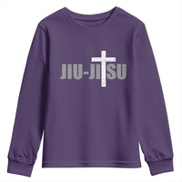 Jiu Jitsu Christian Cross Youth Sweatshirt Retro Vintage Minimal Religious Faith