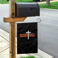 Christian Basketball Cross Garden Flag Retro Vintage Minimal Religious Faith