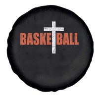 Christian Basketball Cross Spare Tire Cover Retro Vintage Minimal Religious Faith