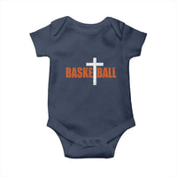 Christian Basketball Cross Baby Onesie Retro Vintage Minimal Religious Faith