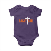 Christian Basketball Cross Baby Onesie Retro Vintage Minimal Religious Faith