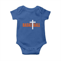Christian Basketball Cross Baby Onesie Retro Vintage Minimal Religious Faith