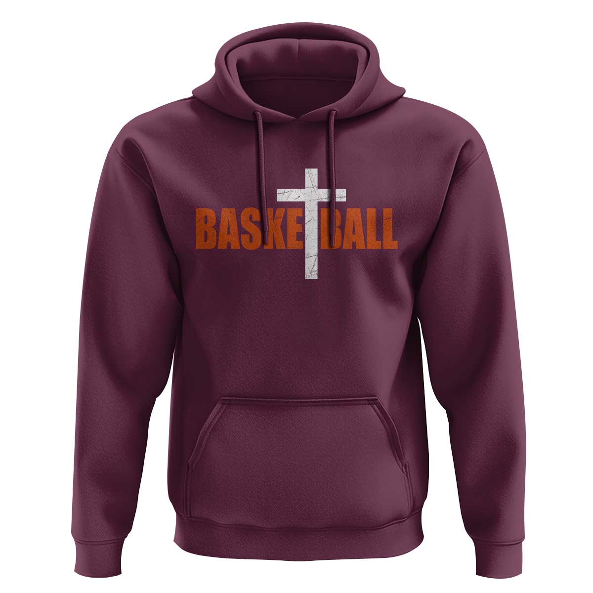 Christian Basketball Cross Hoodie Retro Vintage Minimal Religious Faith