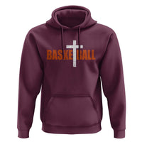 Christian Basketball Cross Hoodie Retro Vintage Minimal Religious Faith