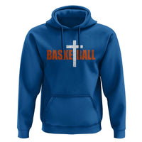 Christian Basketball Cross Hoodie Retro Vintage Minimal Religious Faith