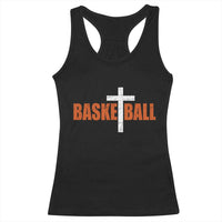 Christian Basketball Cross Racerback Tank Top Retro Vintage Minimal Religious Faith