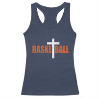 Christian Basketball Cross Racerback Tank Top Retro Vintage Minimal Religious Faith