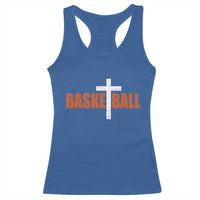 Christian Basketball Cross Racerback Tank Top Retro Vintage Minimal Religious Faith
