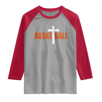 Christian Basketball Cross Raglan Shirt Retro Vintage Minimal Religious Faith