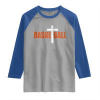Christian Basketball Cross Raglan Shirt Retro Vintage Minimal Religious Faith