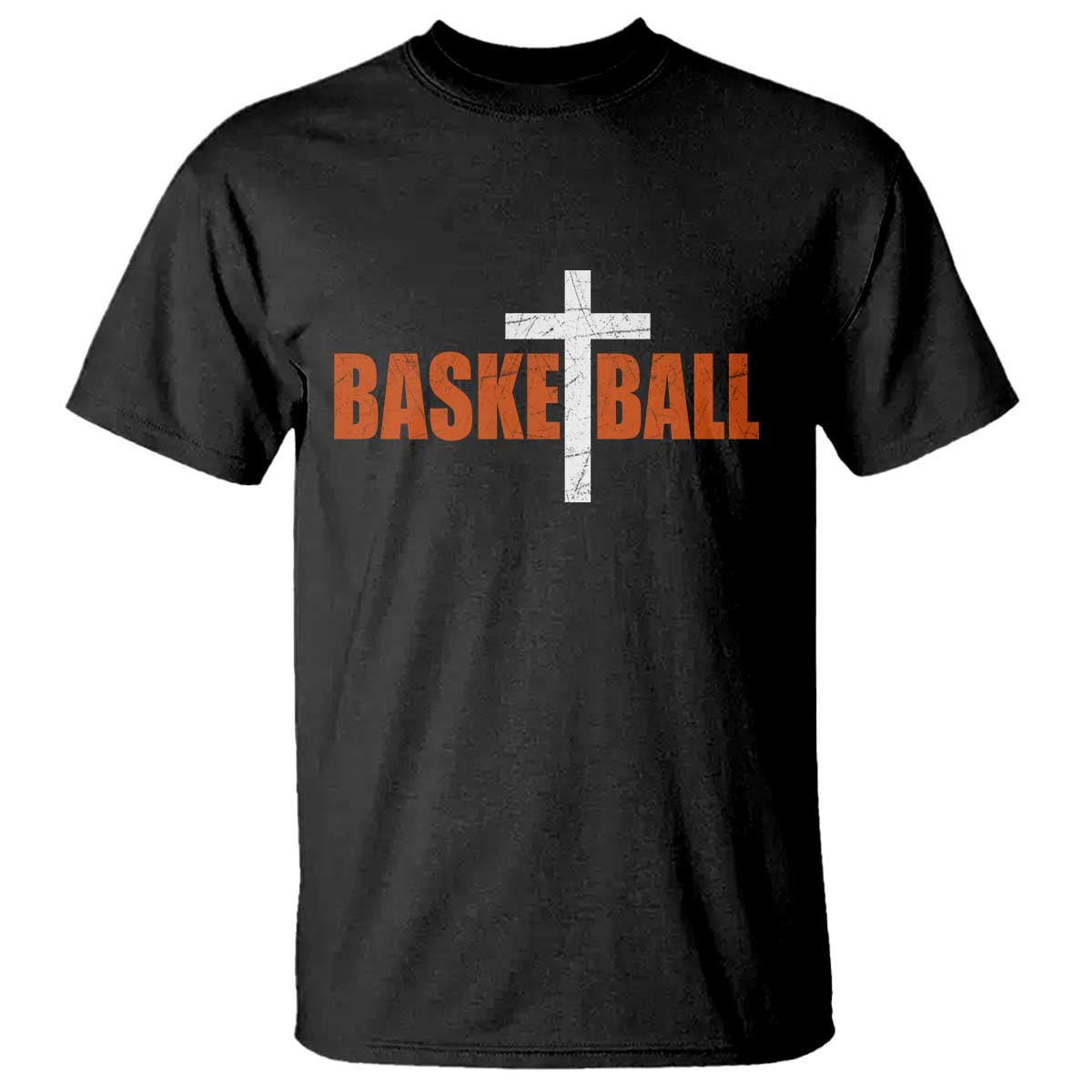 Christian Basketball Cross T Shirt Retro Vintage Minimal Religious Faith