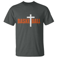 Christian Basketball Cross T Shirt Retro Vintage Minimal Religious Faith
