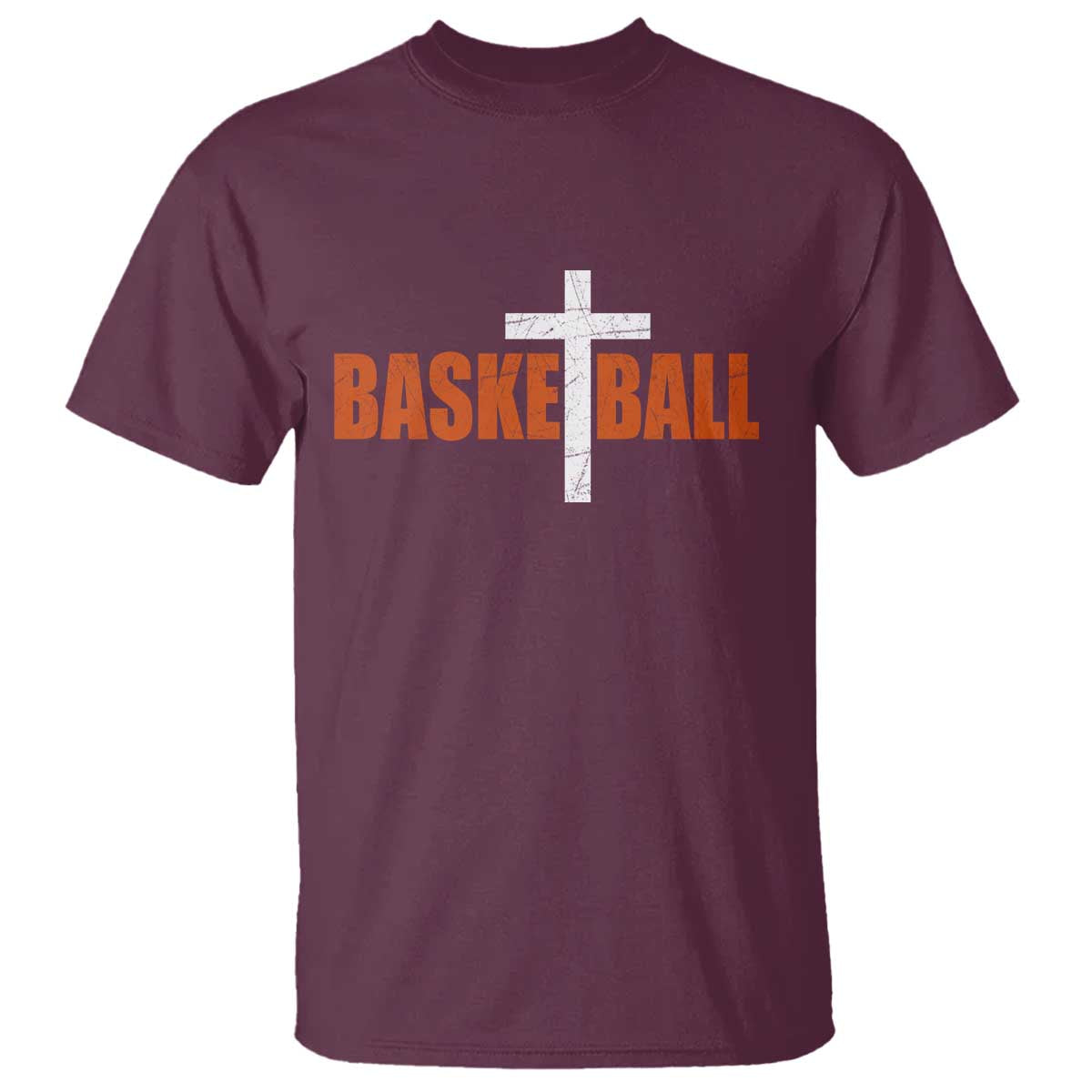 Christian Basketball Cross T Shirt Retro Vintage Minimal Religious Faith
