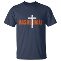 Christian Basketball Cross T Shirt Retro Vintage Minimal Religious Faith