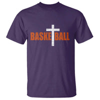 Christian Basketball Cross T Shirt Retro Vintage Minimal Religious Faith