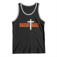 Christian Basketball Cross Tank Top Retro Vintage Minimal Religious Faith