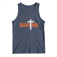 Christian Basketball Cross Tank Top Retro Vintage Minimal Religious Faith