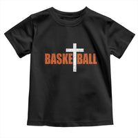 Christian Basketball Cross Toddler T Shirt Retro Vintage Minimal Religious Faith