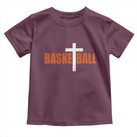 Christian Basketball Cross Toddler T Shirt Retro Vintage Minimal Religious Faith