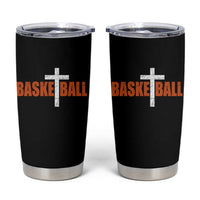 Christian Basketball Cross Tumbler Cup Retro Vintage Minimal Religious Faith