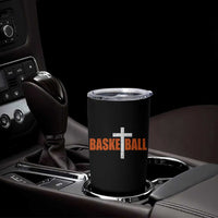 Christian Basketball Cross Tumbler Cup Retro Vintage Minimal Religious Faith
