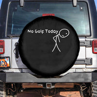 No Golf Today Spare Tire Cover Funny Golfing Lover Sad Stickman Golfer Golfers - Wonder Print Shop