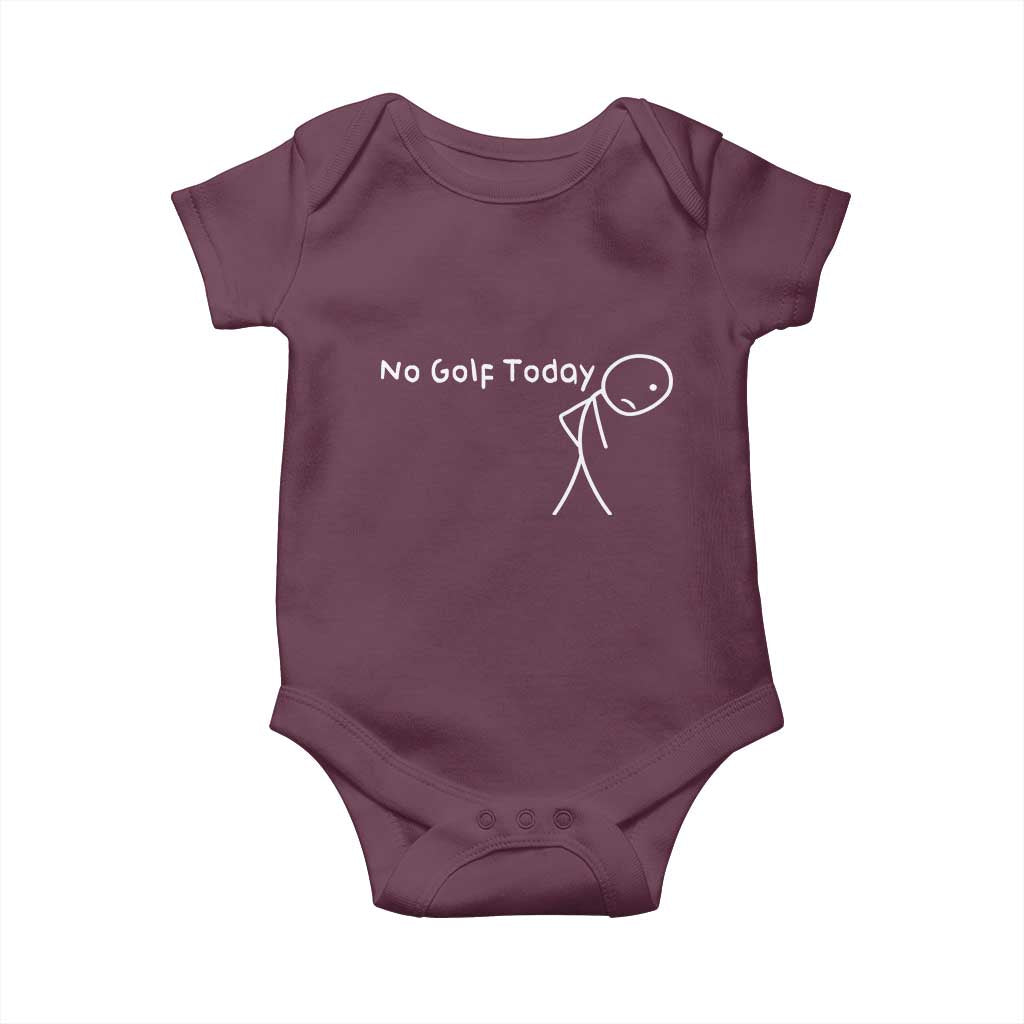 No Golf Today Baby Onesie Funny Golfing Lover Sad Stickman Golfer Golfers - Wonder Print Shop