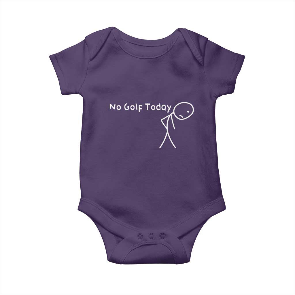 No Golf Today Baby Onesie Funny Golfing Lover Sad Stickman Golfer Golfers - Wonder Print Shop