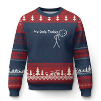No Golf Today Ugly Christmas Sweater Funny Golfing Lover Sad Stickman Golfer Golfers - Wonder Print Shop