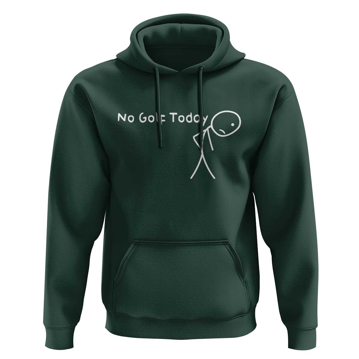 No Golf Today Hoodie Funny Golfing Lover Sad Stickman Golfer Golfers - Wonder Print Shop
