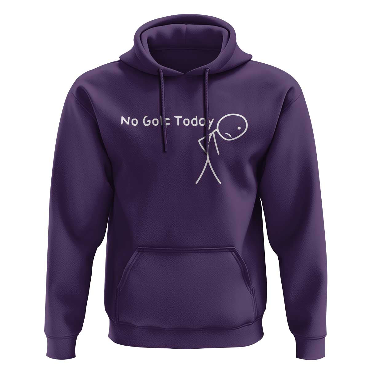 No Golf Today Hoodie Funny Golfing Lover Sad Stickman Golfer Golfers - Wonder Print Shop