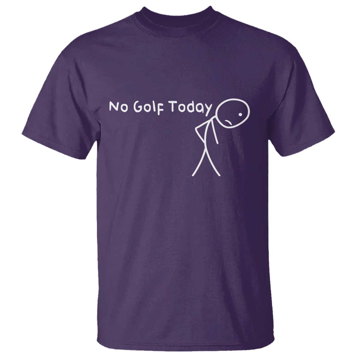 No Golf Today T Shirt Funny Golfing Lover Sad Stickman Golfer Golfers - Wonder Print Shop