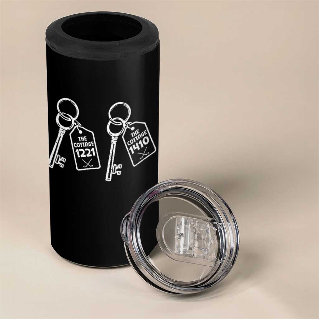 Room Numbers Team Hollanov 4 in 1 Can Cooler Tumbler LGBT Romance Hockey Fan Im Coming To The Cottage